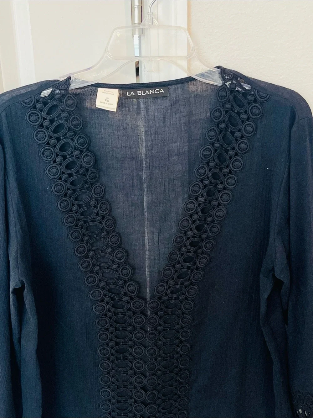 La Blanca Black Lace Swimsuit Coverup